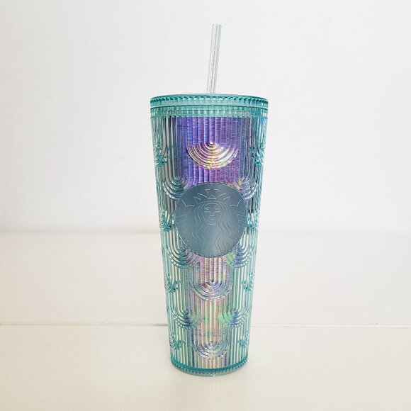 Starbucks Spring Iridescent Mermaid Scale Venti Coffee Cold Tumbler 24 oz Straw - Picture 1 of 6